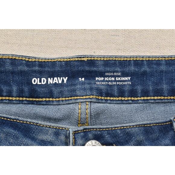 NEW Old Navy High-Rise Pop Icon Skinny Jeans W/ Distressed Knees Size 14 - Picture 8 of 8